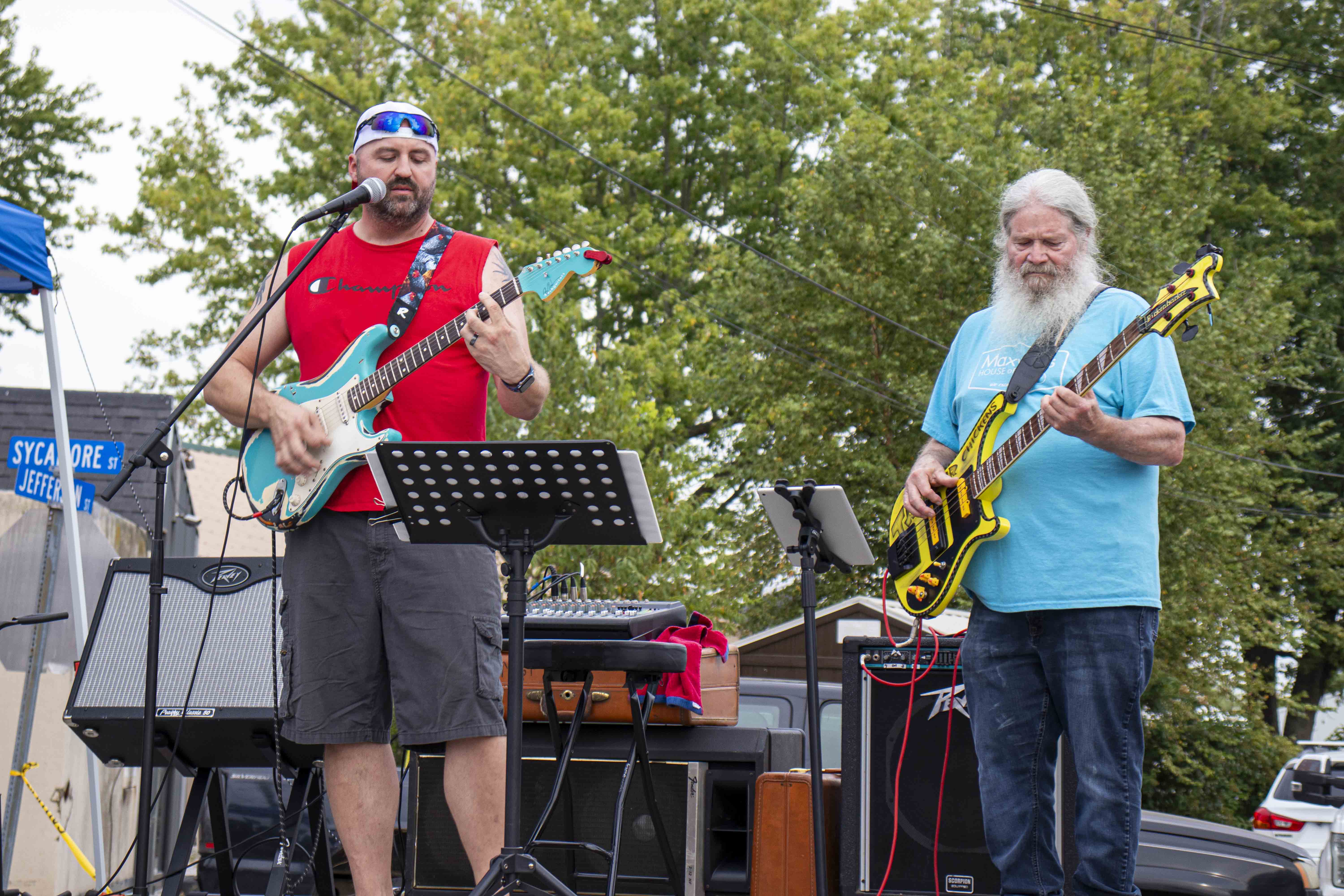 Members of "Thunder Chickens" performing.